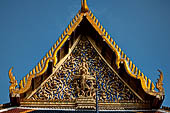 Bangkok Grand Palace,  Wat Phra Keow (temple of the Emerald Buddha). Detail of the western gable of the ubosot. 